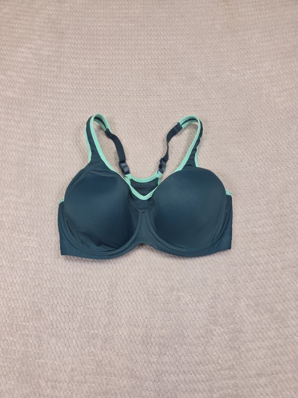 Syrokan Bra Womens 36DD Blue Underwire Lightly Lined Sports Bra